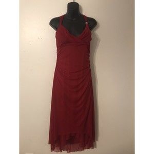 Scarlett Nite Red Flowy Salsa Dres Size 10